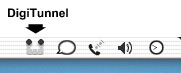 DigiTunnel menu icon is two dots connected by a gray "tunnel".